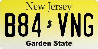 NJ license plate B84VNG