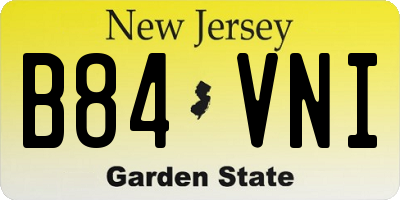 NJ license plate B84VNI