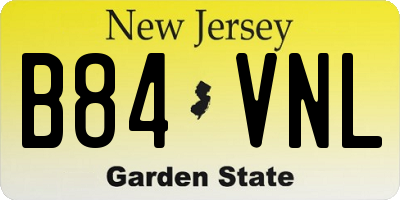 NJ license plate B84VNL