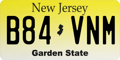 NJ license plate B84VNM