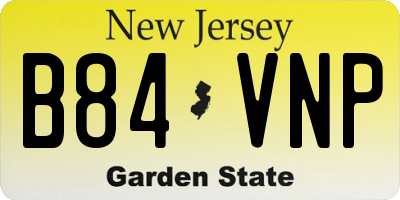 NJ license plate B84VNP