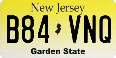 NJ license plate B84VNQ