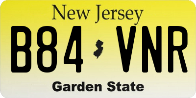 NJ license plate B84VNR