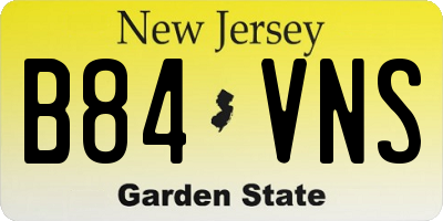 NJ license plate B84VNS
