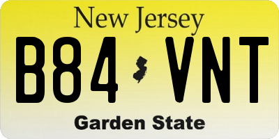 NJ license plate B84VNT