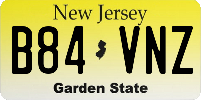 NJ license plate B84VNZ