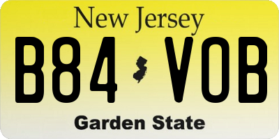 NJ license plate B84VOB