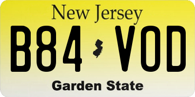 NJ license plate B84VOD