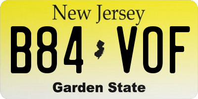NJ license plate B84VOF