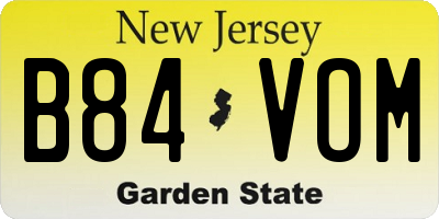 NJ license plate B84VOM