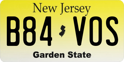 NJ license plate B84VOS