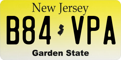 NJ license plate B84VPA