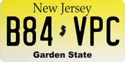 NJ license plate B84VPC