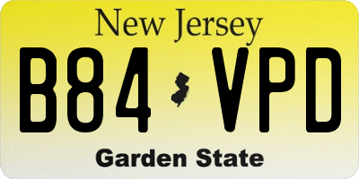NJ license plate B84VPD