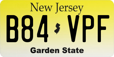 NJ license plate B84VPF