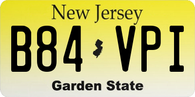 NJ license plate B84VPI