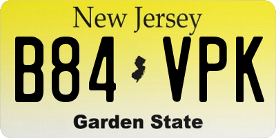 NJ license plate B84VPK