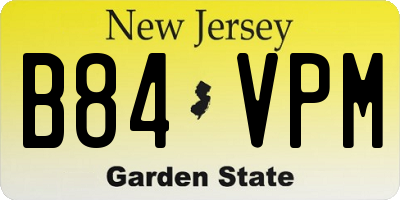 NJ license plate B84VPM