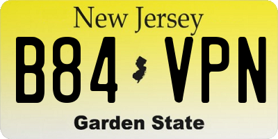NJ license plate B84VPN