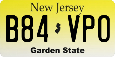 NJ license plate B84VPO