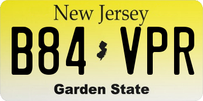 NJ license plate B84VPR