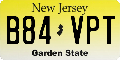 NJ license plate B84VPT