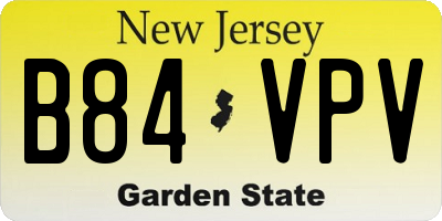 NJ license plate B84VPV