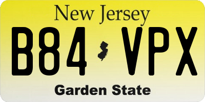 NJ license plate B84VPX