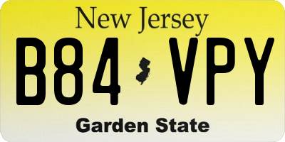 NJ license plate B84VPY