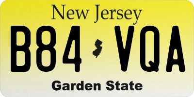 NJ license plate B84VQA