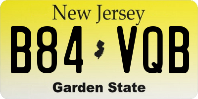 NJ license plate B84VQB