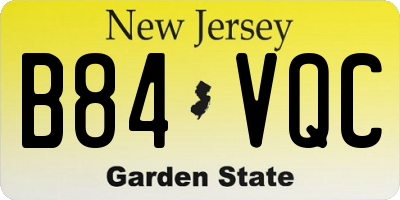 NJ license plate B84VQC