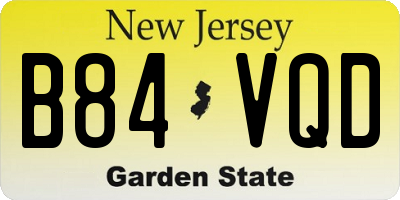 NJ license plate B84VQD