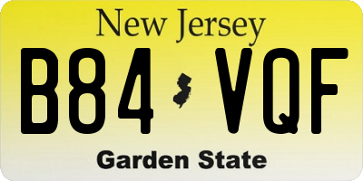 NJ license plate B84VQF