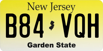 NJ license plate B84VQH