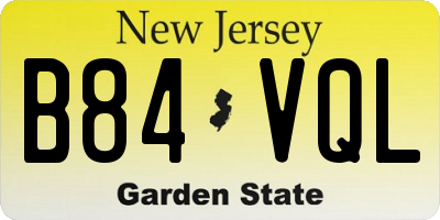 NJ license plate B84VQL