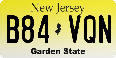 NJ license plate B84VQN