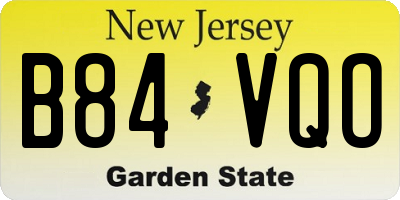 NJ license plate B84VQO