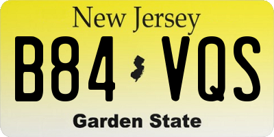 NJ license plate B84VQS
