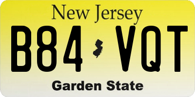 NJ license plate B84VQT