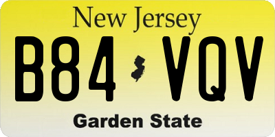 NJ license plate B84VQV