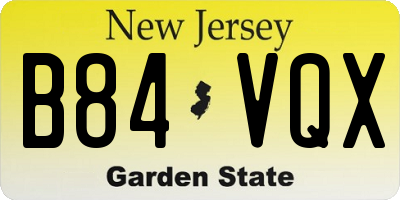 NJ license plate B84VQX