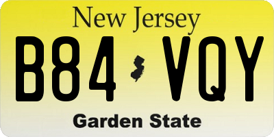NJ license plate B84VQY