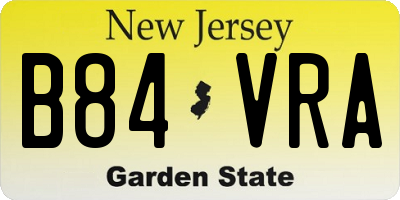 NJ license plate B84VRA