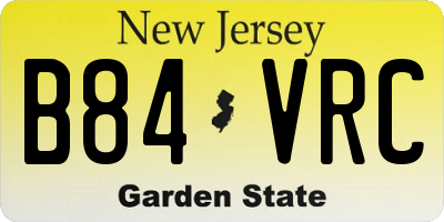 NJ license plate B84VRC