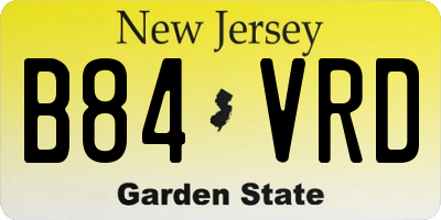 NJ license plate B84VRD