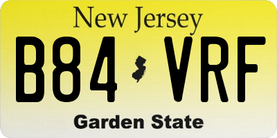 NJ license plate B84VRF
