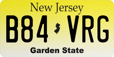 NJ license plate B84VRG