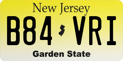 NJ license plate B84VRI
