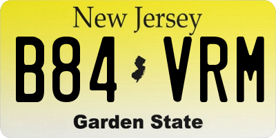 NJ license plate B84VRM